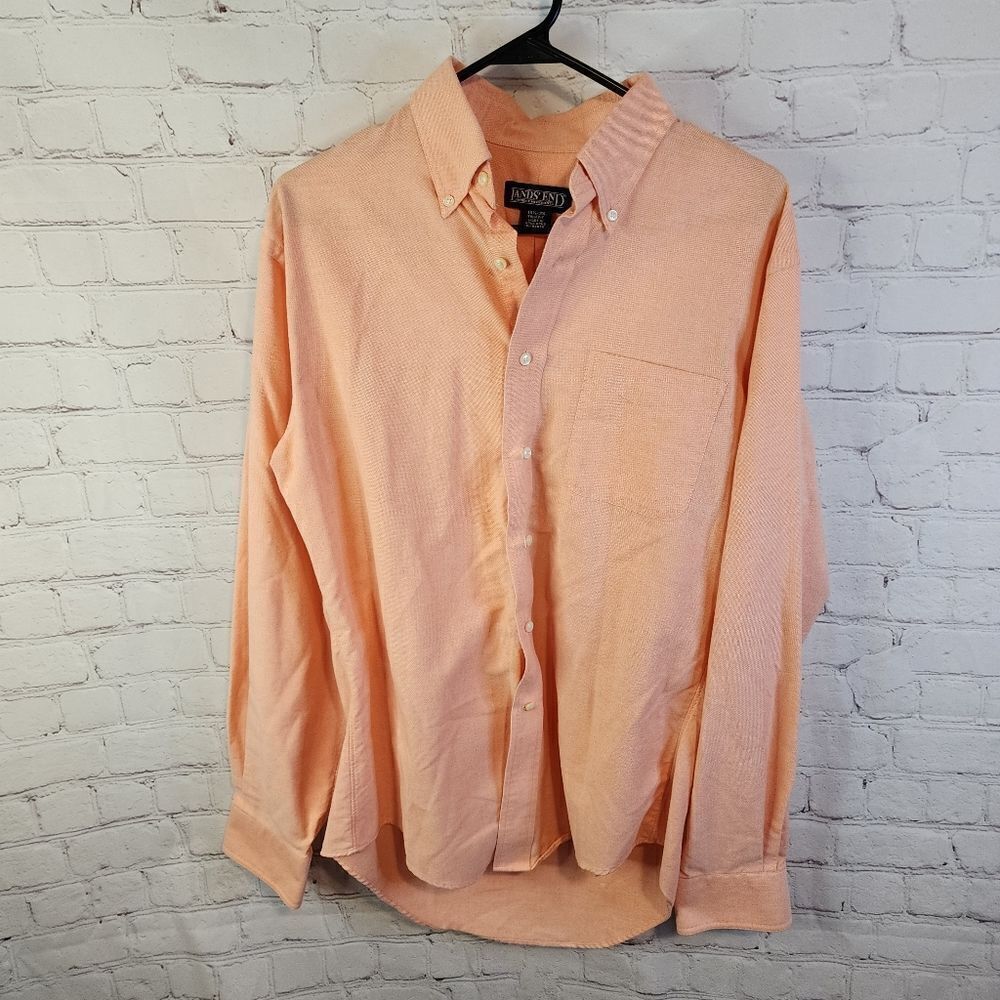 Men's Lands' End longsleeve button-down shirt, size Neck-15.5, chest-35